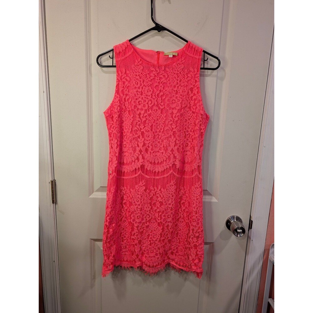 Women's Gianni Bini Sleeveless Lace Knee Length Dress Pink Small